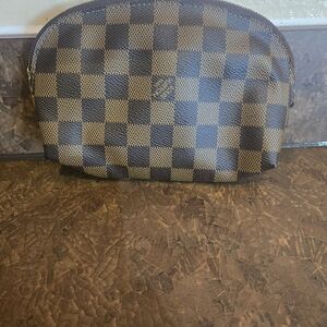 Louis Vuitton Brown and Black Checkered Cosmetic Bag
